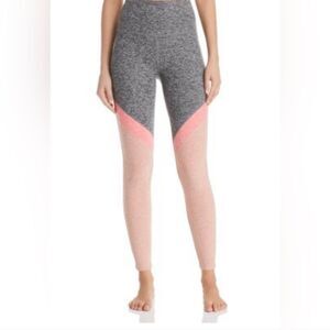 Beyond Yoga Tri-Panel Spacedye High-Waisted Leggings Gray Pink